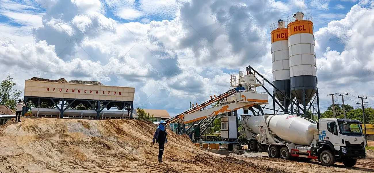 Otra planta de hormigón de montaje rápido AJQ70 se ha instalado con éxito en Laos.