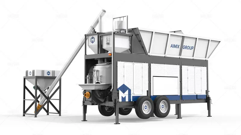 AIMIX Miniplanta mezcladora operada por una sola persona: hormigonera autocargable AS-MK24