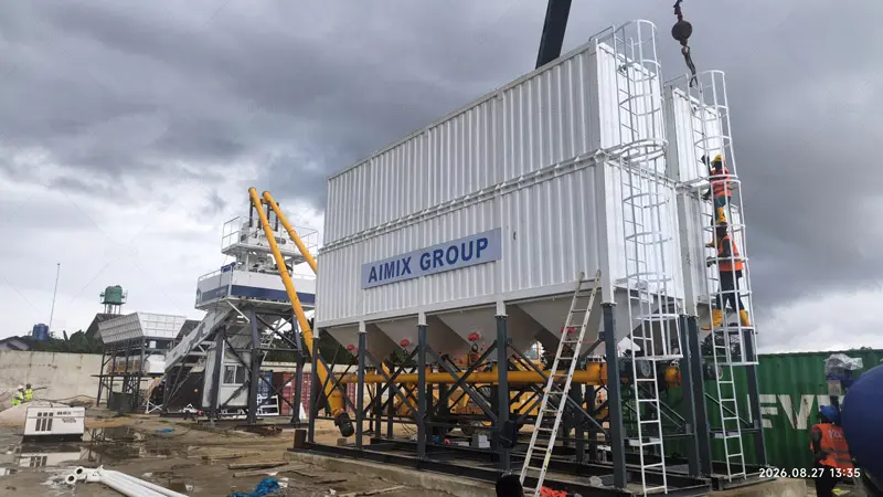 La Planta de Concreto de Instalación Rápida AJQ70 de AIMIX se ha instalado y puesto en funcionamiento en Nigeria.