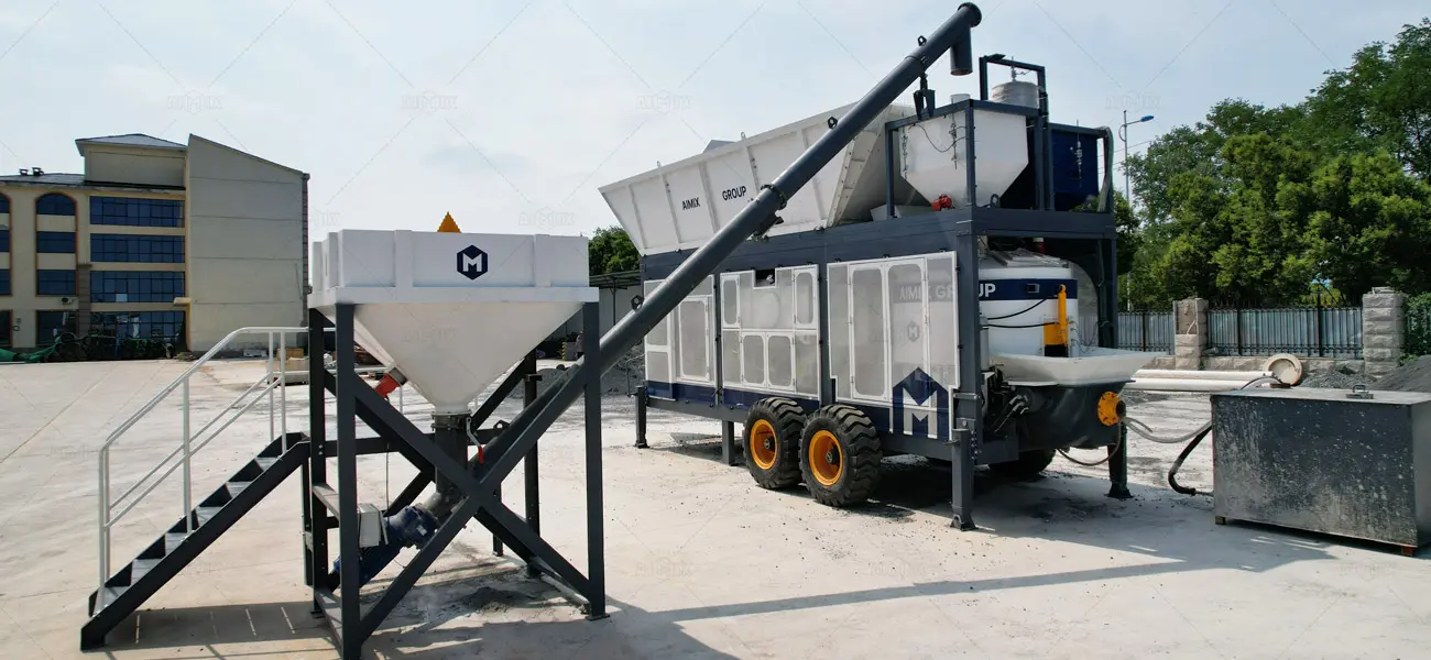 Planta de Hormigón Móvil con Bombeo AJP fue Desarrollada por Ingenieros de AIMIX